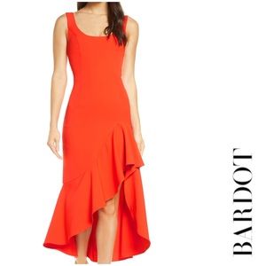 BARDOT Esther Frill High Low Dress, Paprika